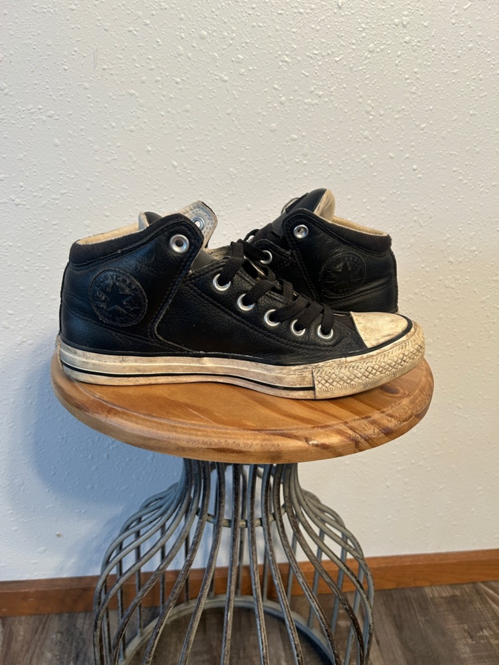 Converse Kids Black High-Top Sneakers with White Accents